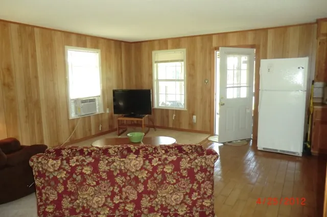 Cabin living area with TV and air conditioning
