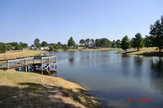 Fishing dock over the lake